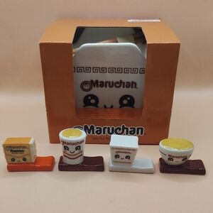 Maruchan Ramen Noodle Bundle Take Out Bowl with Chopsticks And Chopstick Holders
